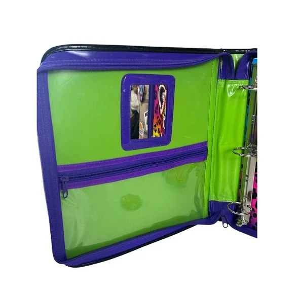 Lisa Frank Leopard Print Zip 3 Ring Binder School Supply Organizer Fantastic - Picture 10 of 16